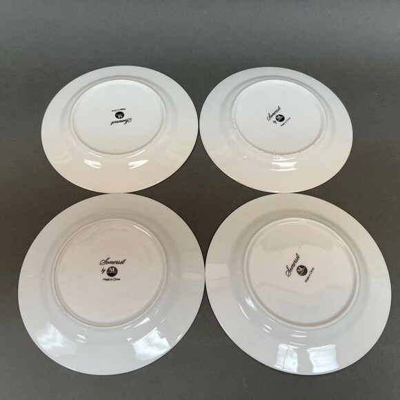 Somerset by NL Excel Bread and Butter Plates Floral Platinum Trim Lot of 4 - Picture 6 of 7